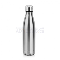 17oz. (500 ml) Sublimation Silver Stainless Steel Coke Cola Shape Water Bottle