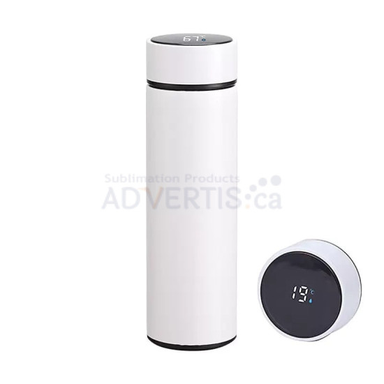 16oz (500 ml) Sublimation White Stainless Steel Flask with LED Temperature Display 16oz (500 ml) Sublimation White Stainless Steel Flask with LED Temperature Display