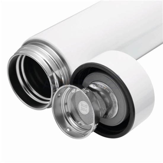16oz (500 ml) Sublimation White Stainless Steel Flask with LED Temperature Display 16oz (500 ml) Sublimation White Stainless Steel Flask with LED Temperature Display