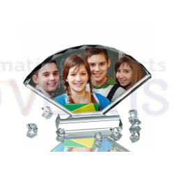 Sublimation Fan Shaped Glass Crystal, 23x15 cm (9.1"x5.9")