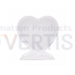 Sublimation Heart Screen Glass Crystal, 10.5x11 cm (4.1"x4.3")