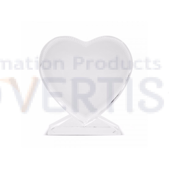 Sublimation Heart Screen Glass Crystal, 10.5x11cm.