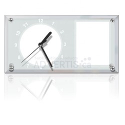 Sublimation Clock Glass Frame with Strip Mirror Edge, 30x16 cm (11.8"x6.3") Sublimation Clock Glass Frame with Strip Mirror Edge, 30x16 cm (11.8"x6.3")