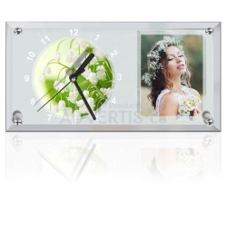 Sublimation Clock Glass Frame with Strip Mirror Edge, 30x16 cm (11.8"x6.3") Sublimation Clock Glass Frame with Strip Mirror Edge, 30x16 cm (11.8"x6.3")