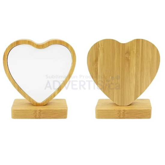 Sublimation Bamboo Frame with Magnet, Heart, 12.5x11.3 cm