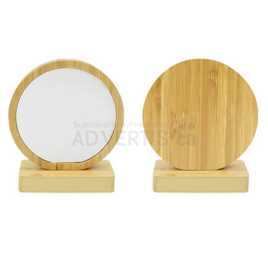 Sublimation Bamboo Frame with Magnet, Round, 12.4x10.9 cm