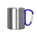 10oz. (300ml) Sublimation Stainless Steel Camping Mug with Blue Carabiner (12 pack)
