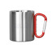 10oz. (300ml) Sublimation Stainless Steel Camping Mug with Red Carabiner (12 pack)
