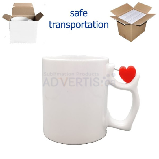 11oz. White Sublimation Spinner Heart Ceramic Coffee Mug With Individual Box (12 pack) 11oz. White Sublimation Spinner Heart Ceramic Coffee Mug With Individual Box (12 pack)
