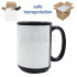 15oz. Sublimation Black Ceramic Coffee Mug with Printable White Area with Individual Box (36 pack)