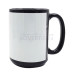 15oz. Sublimation Black Ceramic Coffee Mug with Printable White Area with Individual Box (36 pack)