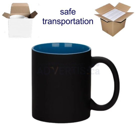 11oz. Sublimation Matte Black-Blue Magic Color Changing Mug with Individual Box (36 Pack)