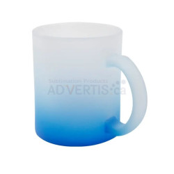 11oz Sublimation Blue Frosted Gradient Glass Mug With Individual Box (12 pack)
