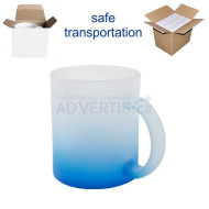 11oz Sublimation Blue Frosted Gradient Glass Mug With Individual Box (12 pack)