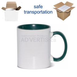 11oz. Sublimation Green Inner and Handle Ceramic Coffee Mug With Individual Gift Box (36 pack)