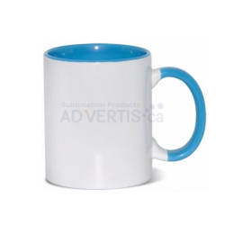 11oz. Sublimation Light Blue Inner and Handle Ceramic Coffee Mug (36 pack)