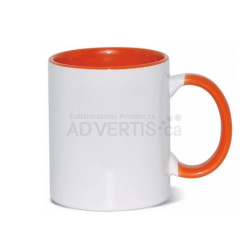 11oz. Sublimation Orange Inner and Handle Ceramic Coffee Mug (36 pack)