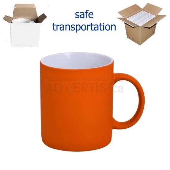 11oz. Sublimation Neon Orange Ceramic Mug with Individual Box (36 pack)