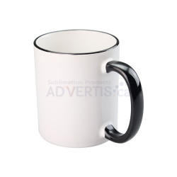 11oz. Sublimation Black Rim and Handle Ceramic Coffee Mug With Individual Box (36 pack)