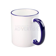 11oz. Sublimation Dark Blue Rim and Handle Ceramic Coffee Mug With Individual Box (36 pack)