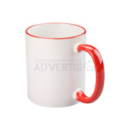 11oz. Sublimation Red Rim and Handle Ceramic Coffee Mug With Individual Box (36 pack)