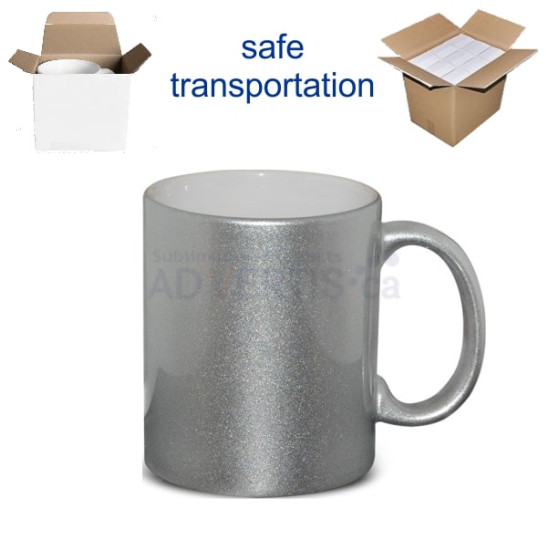 11oz. Sublimation Silver Ceramic Coffee Mug with Individual Gift Box (36 Pack)