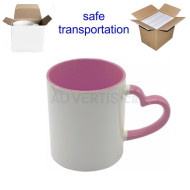 11oz. Sublimation Heart Shaped Handle Pink Ceramic Coffee Mug With Individual Box (12 Pack) 11oz. Sublimation Heart Shaped Handle Pink Ceramic Coffee Mug With Individual Box (12 Pack)