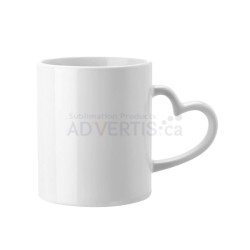 11oz. Sublimation Heart Shaped Handle White Ceramic Mug With Individual Box (12 Pack)