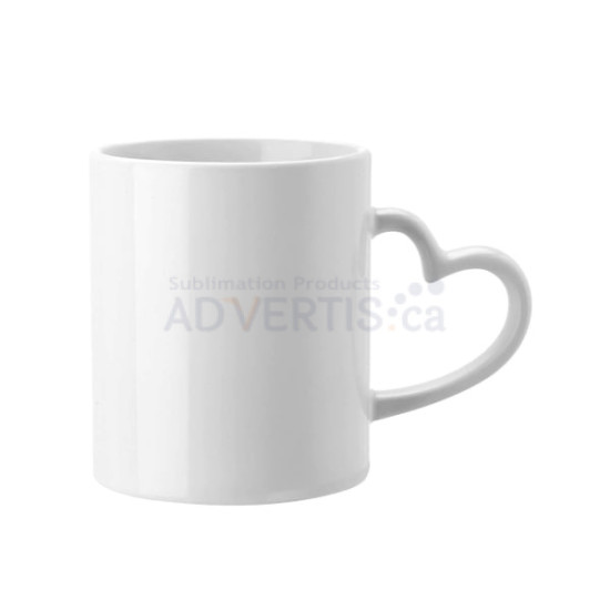 11oz. Sublimation Heart Shaped Handle White Ceramic Mug With Individual Box (12 Pack) 11oz. Sublimation Heart Shaped Handle White Ceramic Mug With Individual Box (12 Pack)