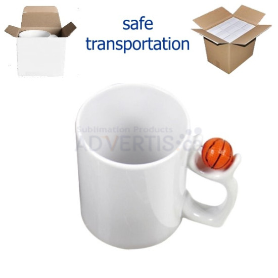 11oz. Sublimation Spinner Basketball Coffee Mug With Individual Box (12 pack)