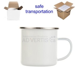 12oz. White Sublimation Enamel Stainless Steel Edge Mug with Individual Gift Box (12 pack) 