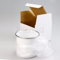 12oz. White Sublimation Enamel Stainless Steel Edge Mug with Individual Gift Box (12 pack) 