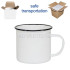 12oz. White Sublimation Enamel Mug with Black Rim with Individual Gift Box (12 pack) 