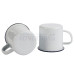 12oz. White Sublimation Enamel Mug with Black Rim with Individual Gift Box (12 pack)