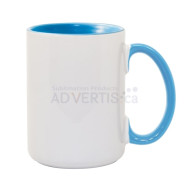 15oz. Sublimation Inner and Handle Light Blue Mug with Individual Gift Box (36 Pack) 
