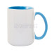 15oz. Sublimation Inner and Handle Light Blue Ceramic Coffee Mug with Individual Gift Box (36 Pack)