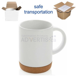 15oz White Sublimation Mug with Cork with Individual Box (36 pack)