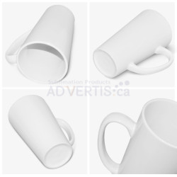 17oz. White Sublimation Ceramic Conical Latte Mug With Individual Gift Box (500 ml) (12 pack)