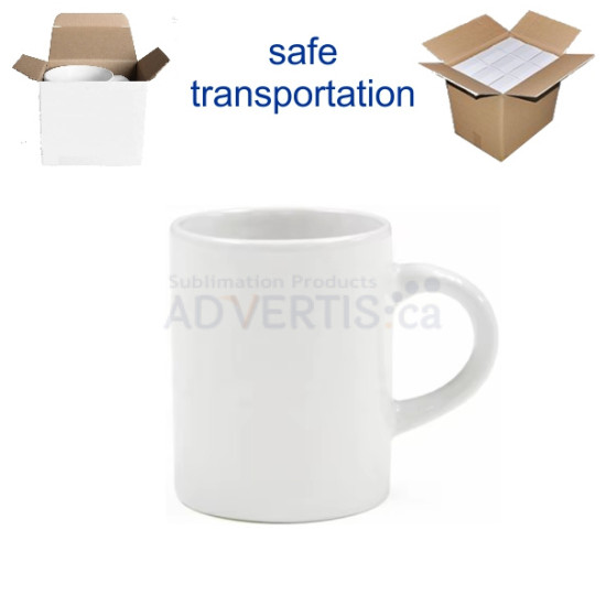 3oz. White Sublimation Ceramic Mug with Individual Box (12 pack)