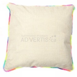 Sublimation Square Linen Pillowcase with Rainbow Edge, 40x40 cm (15.75"x15.75") - 5 in pack