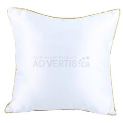 Sublimation Square White Polyester Pillowcase with Gold Edge, 40x40 cm (15.75"x15.75") - 5 in pack
