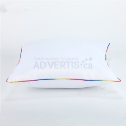 Sublimation Square White Polyester Pillowcase with Rainbow Edge, 40x40 cm (15.75"x15.75") - 5 in pack