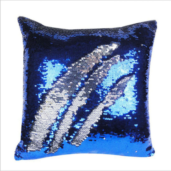 Sublimation Sequin Reversible Blue / Silver Pillowcase, 40x40 cm (15.75"x15.75") - 5 in pack