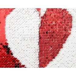Sublimation Sequin Reversible Red / White Pillowcase, 40x40 cm (15.75"x15.75") - 5 in pack