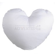 Sublimation Pure White Heart Shape Polyester Pillowcase, 43x35 cm (16.9"x13.8") - 5 in pack